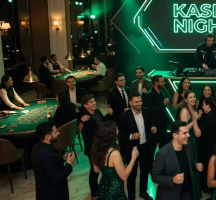 DJ a dav hostů během energického kasina eventu